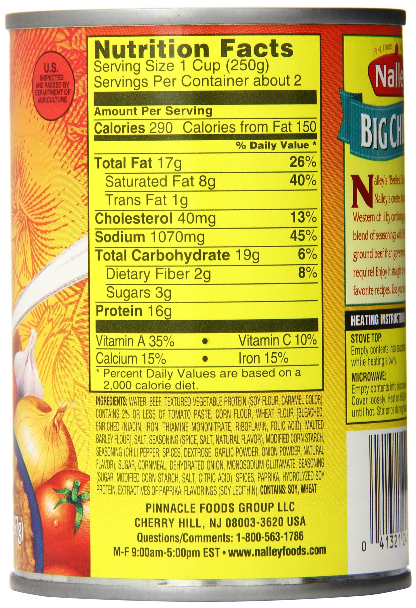 Nalley Chili Con Carne No Beans, 14-Ounce Cans (Pack Of 6)