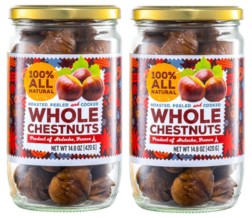 Gourmanity Chestnut Jar, Chestnuts From Ardeche, France, Roasted Chestnuts Peeled And Ready To Eat, Great For Cooking, Baking &