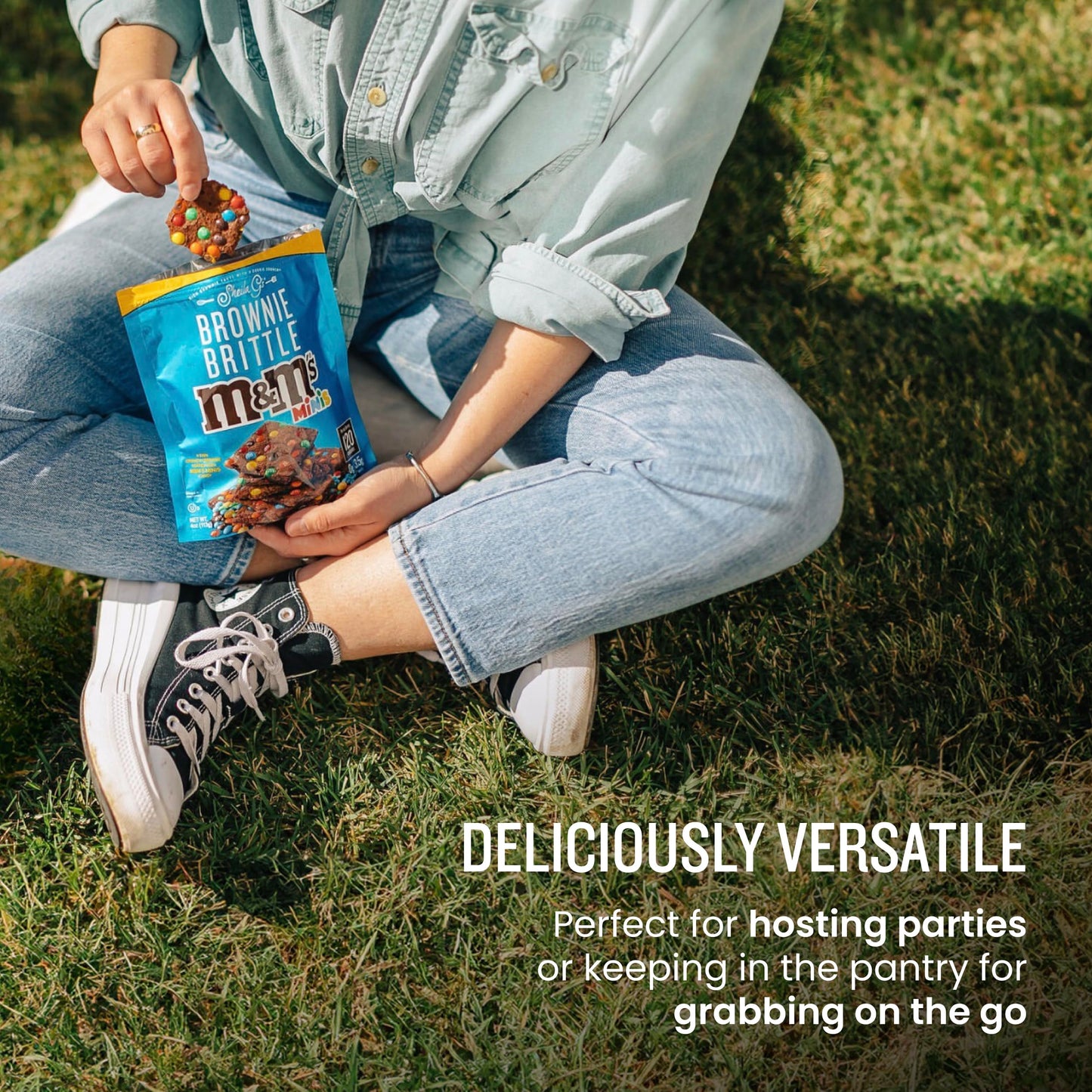 Brownie Brittle Sheila G'S M&M Sweet Chocolate Crispy Snack-Rich Brownie Taste With A Cookie Crunch- 4 Oz Bag,(Pack Of 6)