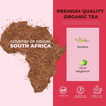 Bergamot Rooibos Tea, Herbal & Caffeine-Free - Organic & Kosher
