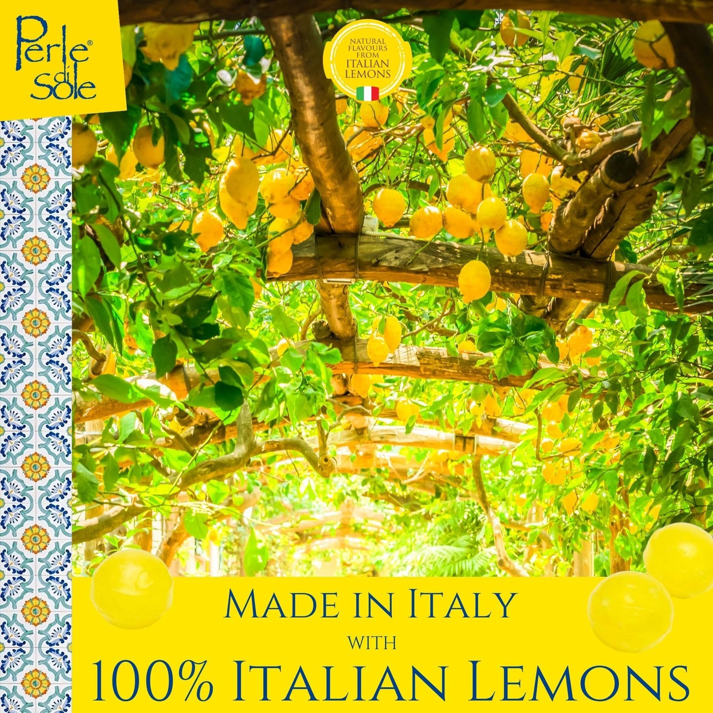 Perle Di Sole Italian Lemon Drops Hard Candy Individually Wrapped (7.05 Oz) Made With Essential Oils Of Lemons From The Amalfi C