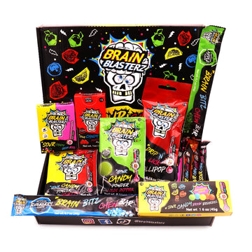 Brain Blasterz Small Sour Candy Variety Pack, Vegan Candy, Sour Chew Bar, Halal Candy, Sour Candy Gift Box W/ 12 Pcs (13Oz), Uni