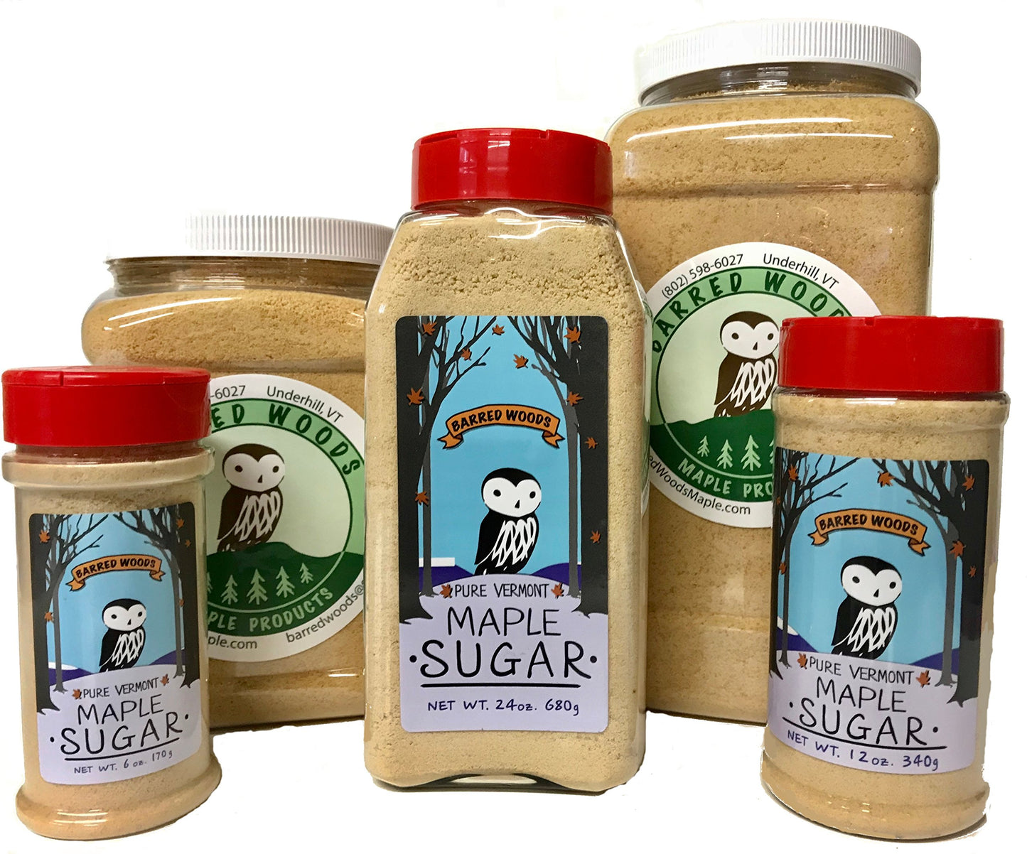 Barred Woods Maple Organic Pure Vermont Maple Sugar - 1.5 lbs (24 oz) Jar - Granulated Maple Sugar