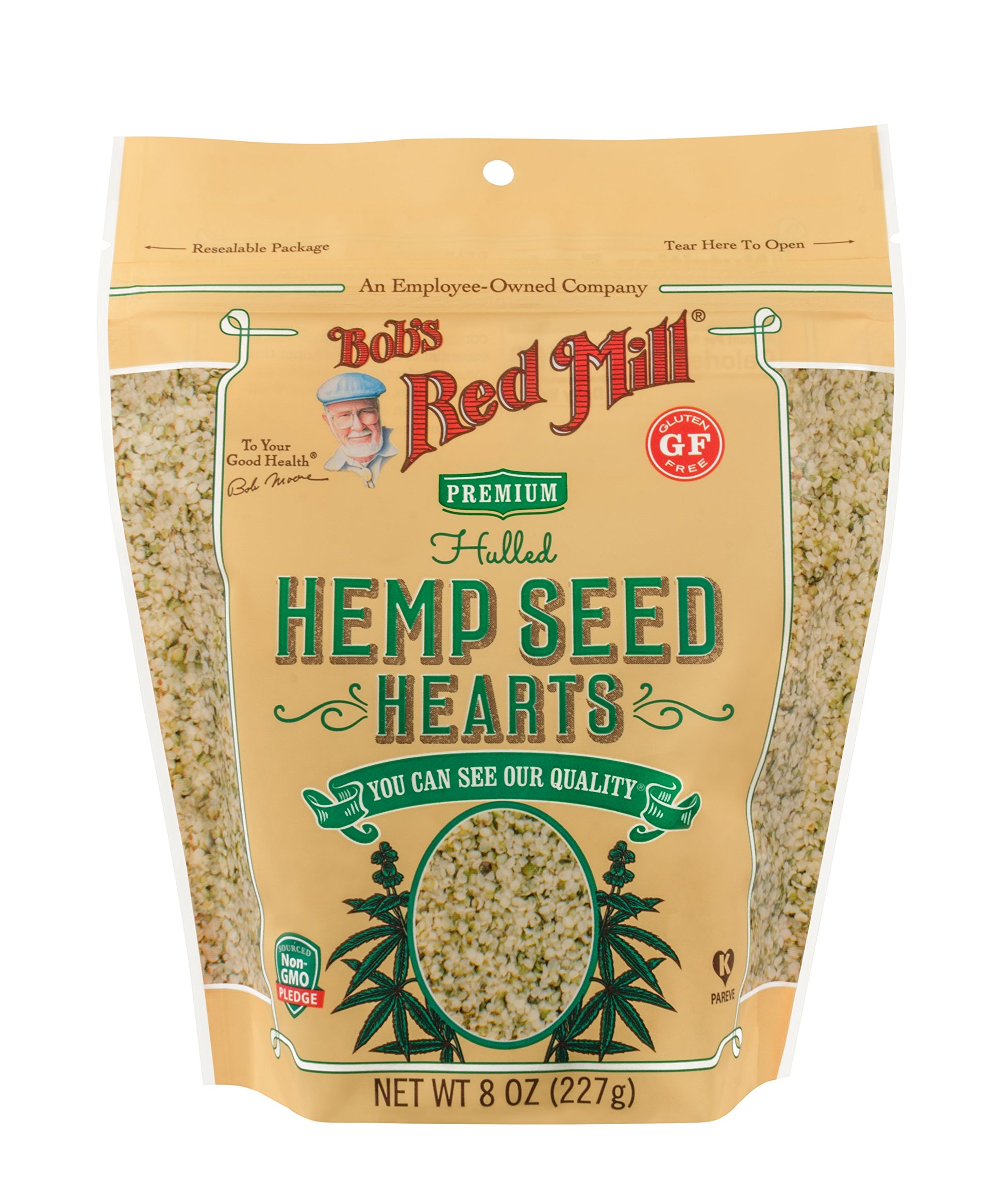 Bob'S Red Mill Hemp Seed Hearts - 8 Ounce (Pack Of 1), Raw And Shelled, 10G Plant Based Protein, Non Gmo, Vegan, Keto, Paleo, Gluten Free