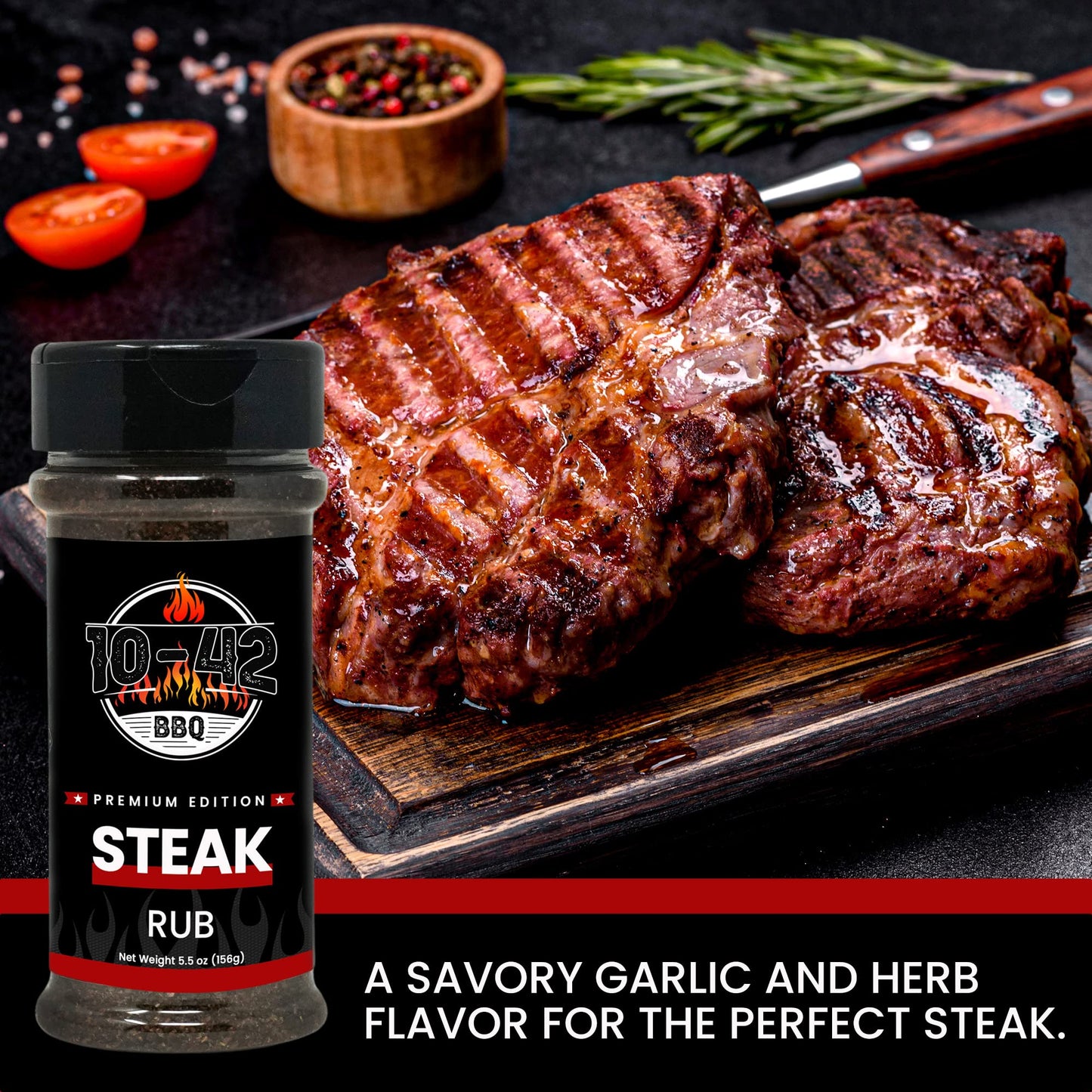 10-42 Steak Seasoning Gift Set - 3 Premium Flavors : All Purpose, Steak, Coffee Rub | Gourmet Meat Seasoning Dry Rub | Barbecue