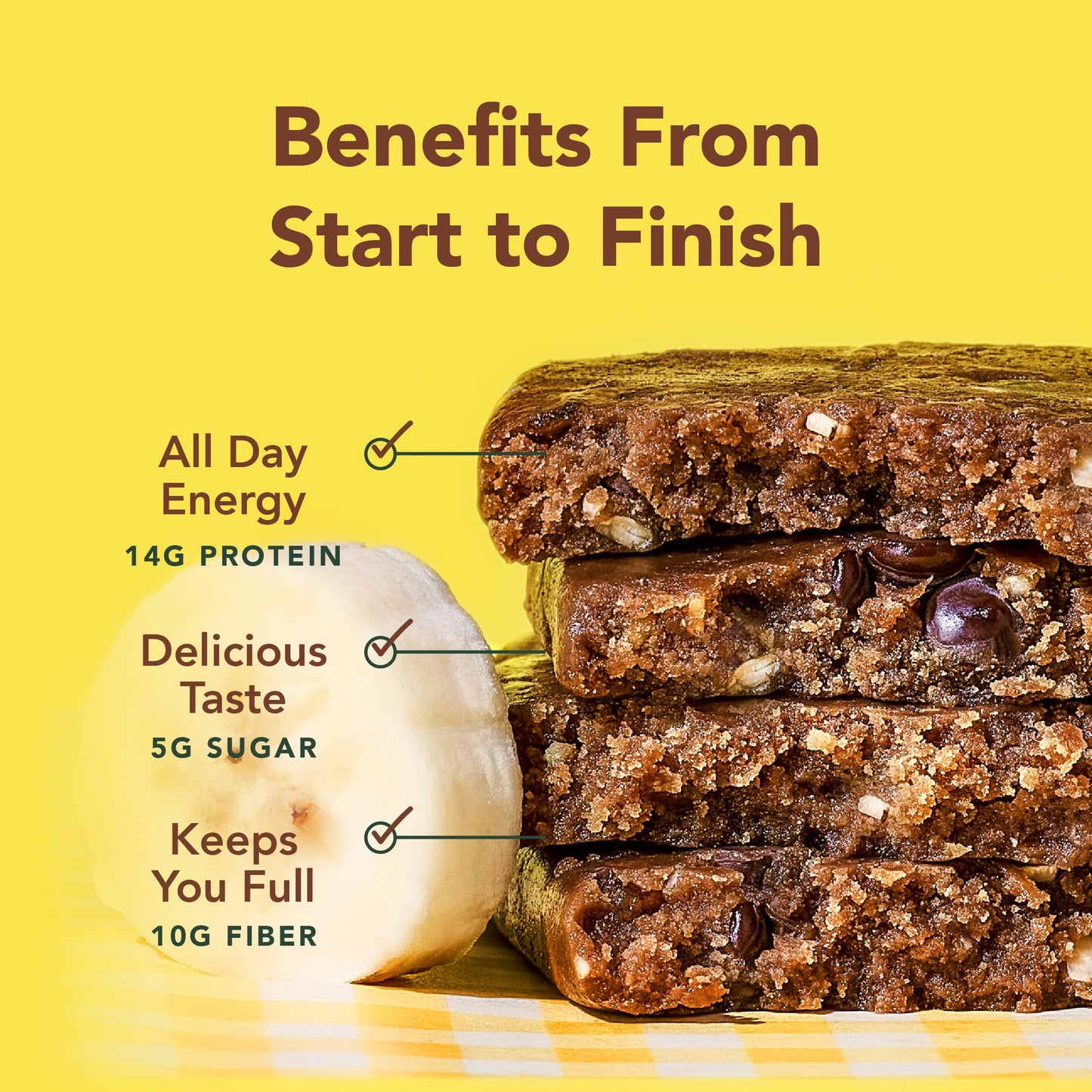 ALOHA Organic Plant Based Protein Bars - Banana Bread Chocolate Chip - Vegan, Gluten-Free, Low Sugar - 12 Count, 1.9oz Bars