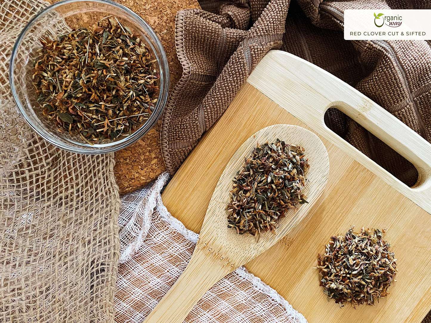 Organic Way Red Clover Flower Cut & Sifted (Trifolium Pratense) Herbal Tea | European Wild-Harvest | Organic & Kosher Certified