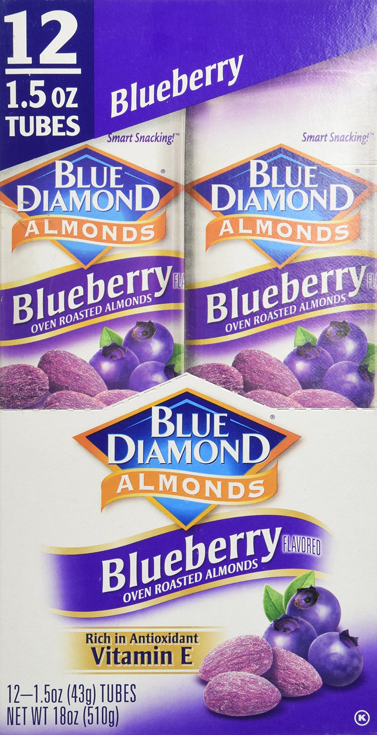 Blue Diamond Blueberry Flavored Almonds, 1.5 Ounce (Pack Of 12)