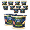 MUSCLE MAC Microwavable Mac & Cheese Cups, Aged Sharp White Cheddar, 3.6 oz (Pack of 12), Vegetarian-Friendly Pea Protein
