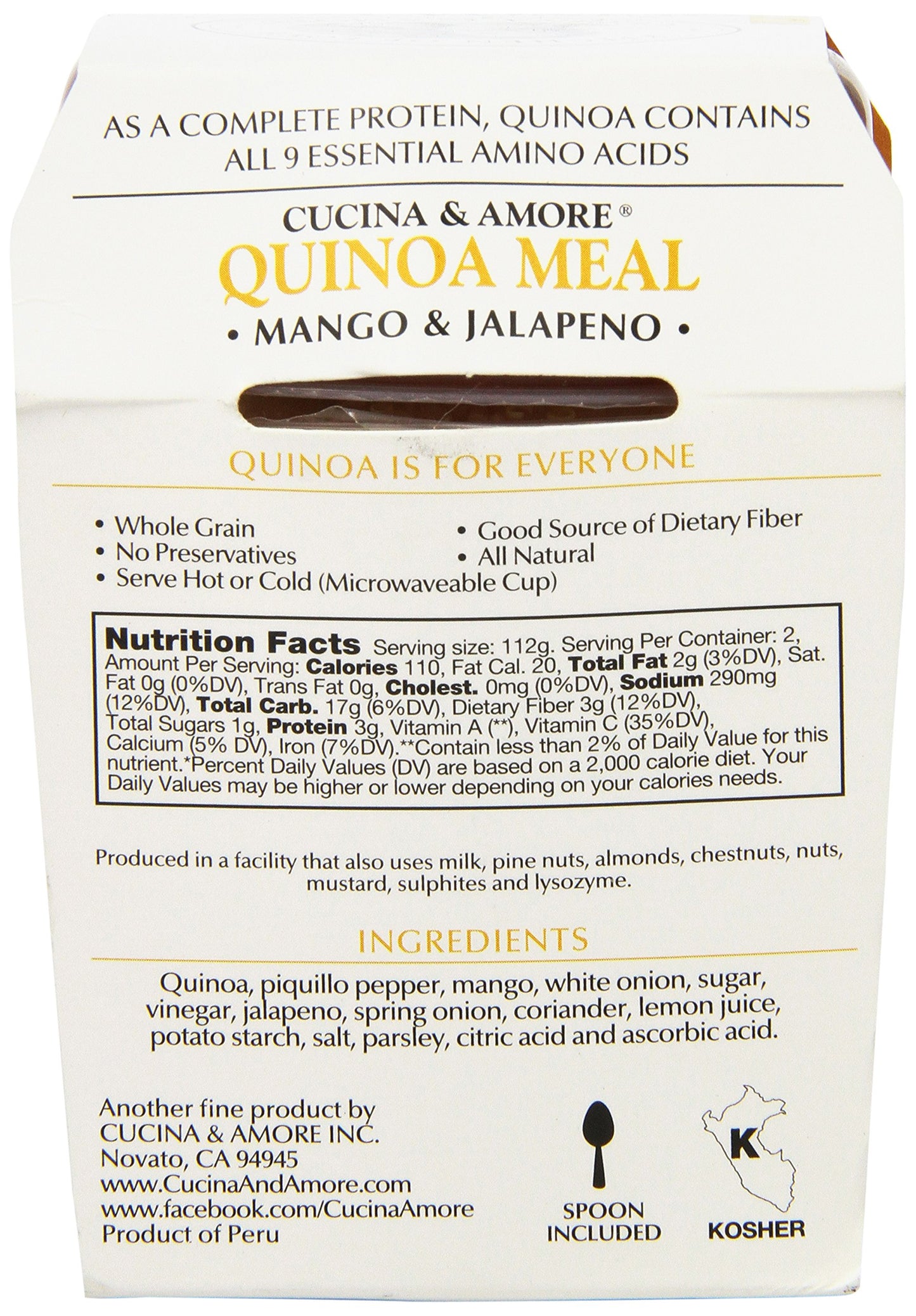 Cucina & Amore Quinoa RTE Meal, Basil Pesto, 7.9 Ounce