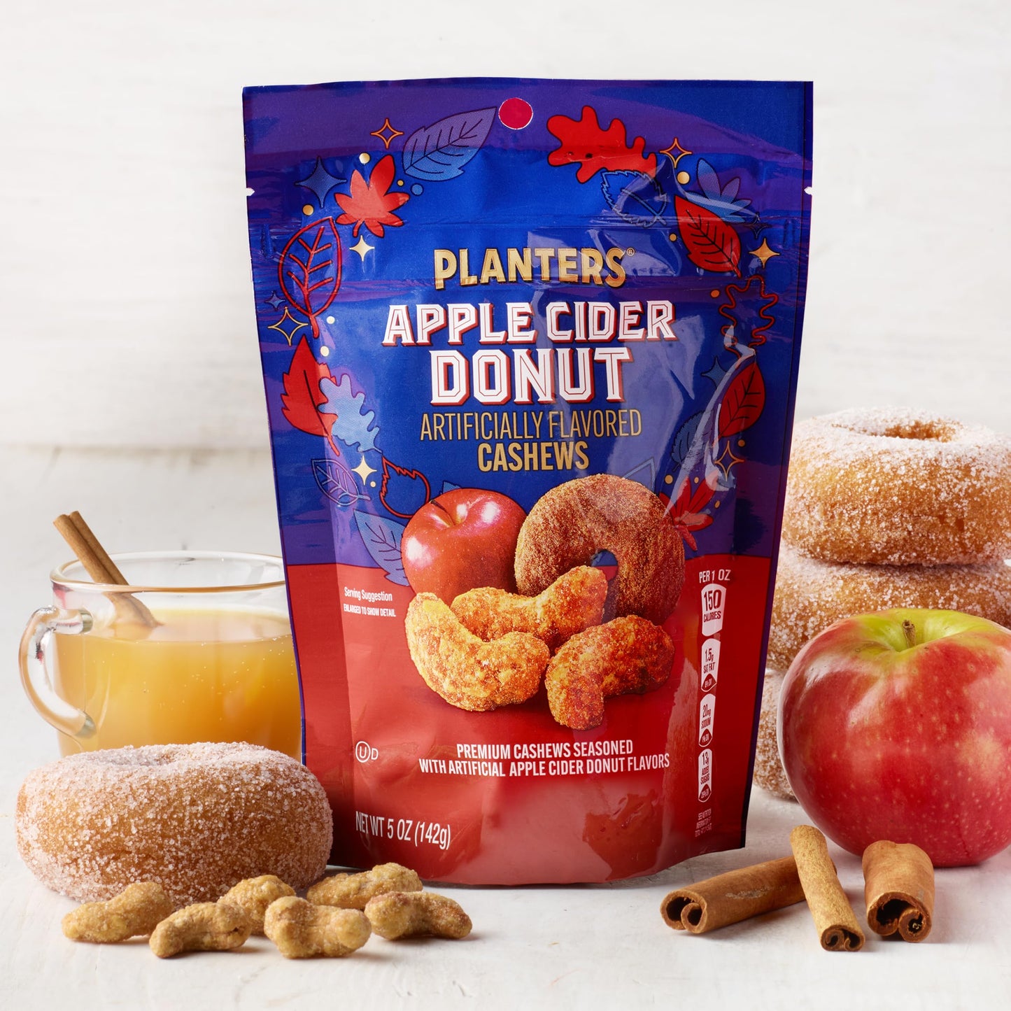 PLANTERS Flavored Cashews, Apple Cider Donut, Plant-Based Protein, 5 oz Bag