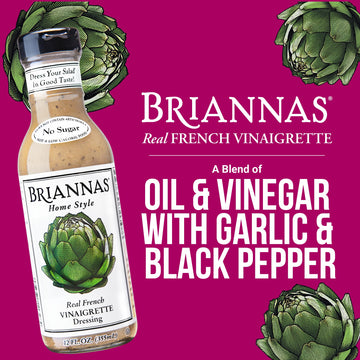 BRIANNAS French Vinaigrette Dressing - Gluten Free, Vegan - 12 oz. Bottle