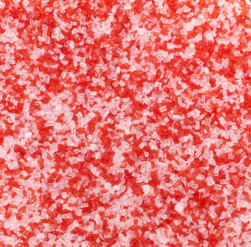 DECOPAC Red and White Peppermint Crystals, Festive Candy Sprinkles, 33oz, Fancy Sprinkles in Handheld Container, Edible Christma