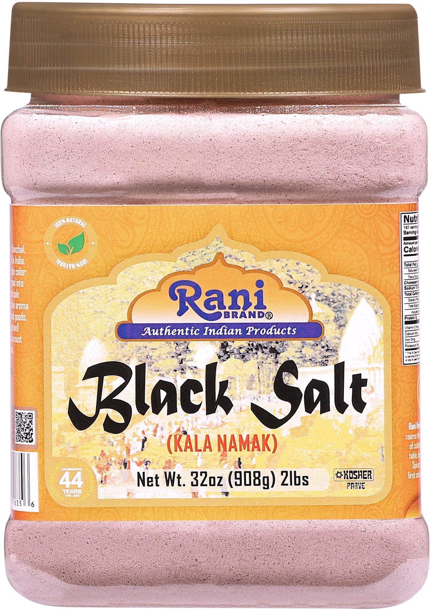 Rani Black Salt Powder (Kala Namak) Mineral 32Oz (2Lbs) 908G Bulk Pet Jar ~ Unrefined, Pure And Natural | Vegan | Gluten Friendly | Non-Gmo | Indian Origin | Perfect For Tofu Scramble