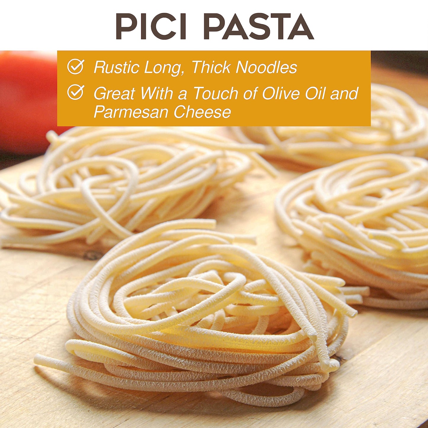 Morelli Pici Pasta Di Toscana - Gourmet Italian Pasta - Organic Pici Noodles - Thick Organic Pasta Nests Made In Italy From Duru