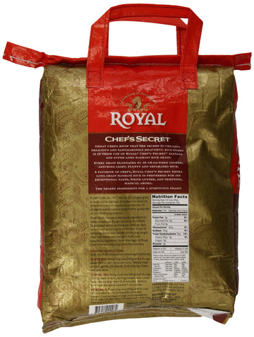 Royal Chef'S Secret Extra Long Grain Basmati Rice, 10 Pound, White