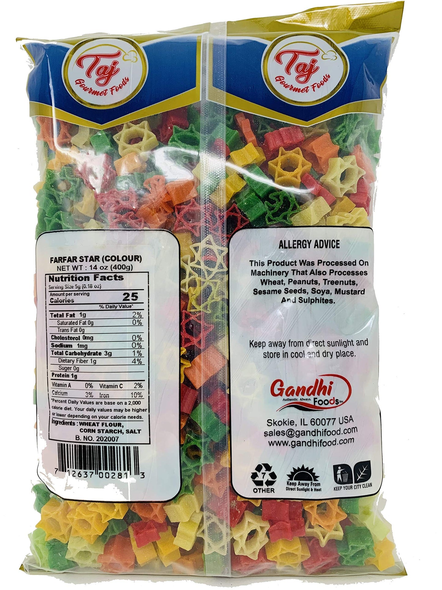 TAJ Gourmet Farfar Fryums Wheat project piece Tube Snack, 400g (14.00 Ounce)