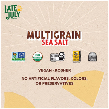 Late July Multigrain Sea Salt Tortilla Chips Snacks, Made With A Blend Of Grains & Seeds, Vegan, Kosher, Usda Certified Organic,