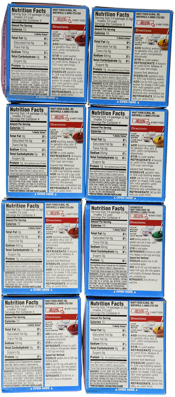 Jell-O Sugar Free Gelatin Sampler (Bundle Of 8 Different Flavors .3-Oz)