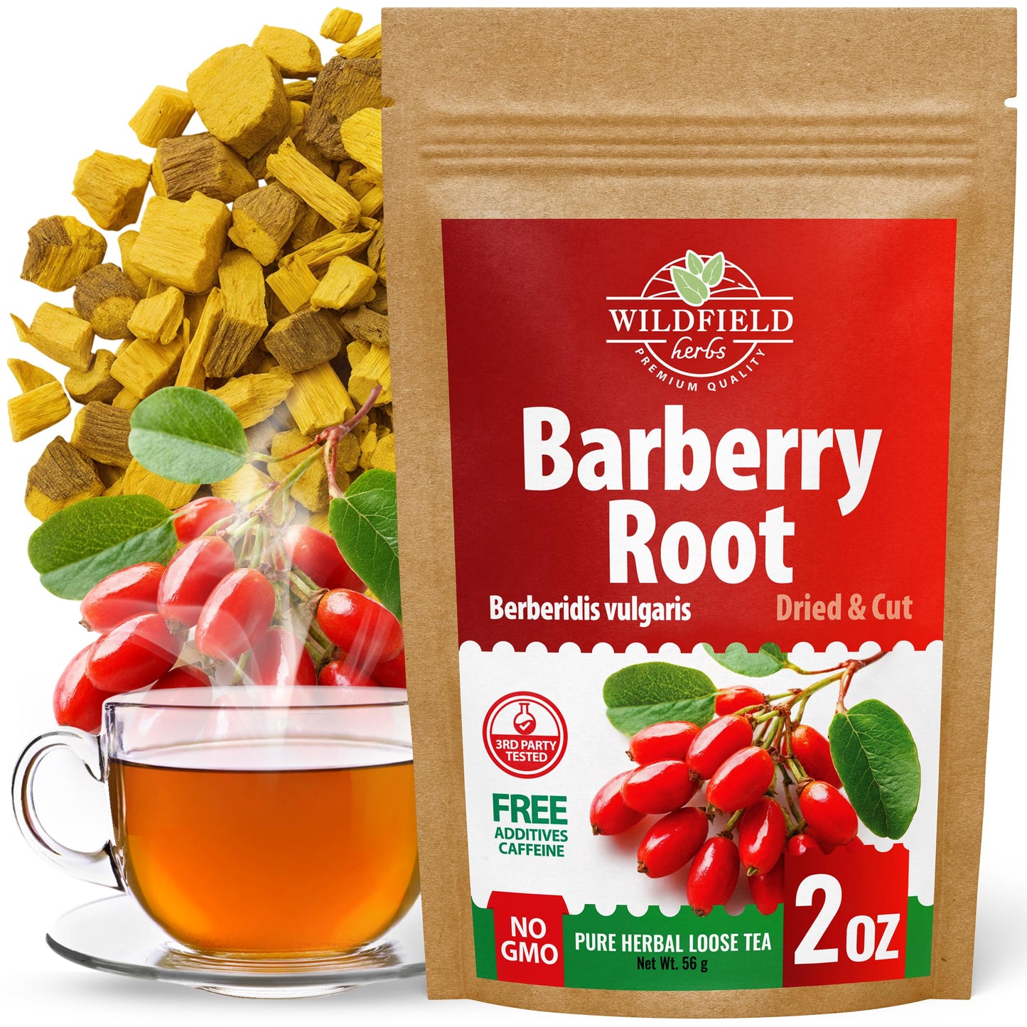 2 Oz. Barberry Root Herbal Tea (Berberis Vulgaris) - 56G Dried Barberry Root Tea Ra?Z De Agracejo