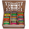 Twinings Tea Sampler Collection - 80 Tea Bags 22 Flavours/Assorted Tea Gift Set In Decorative Mdf Box - Wooden Organizer Tea Chest Included - Ideal For Family & Friends (Walnut Mdf Box)