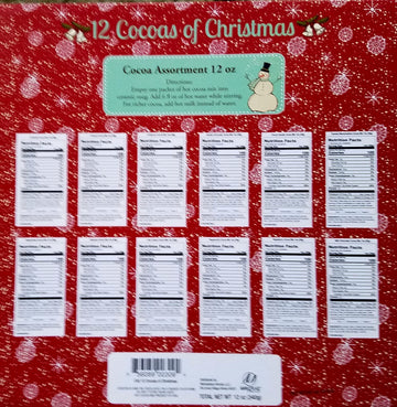 The 12 Cocoas Of Christmas - Holiday Hot Cocoa Mix Assortment Gift Set