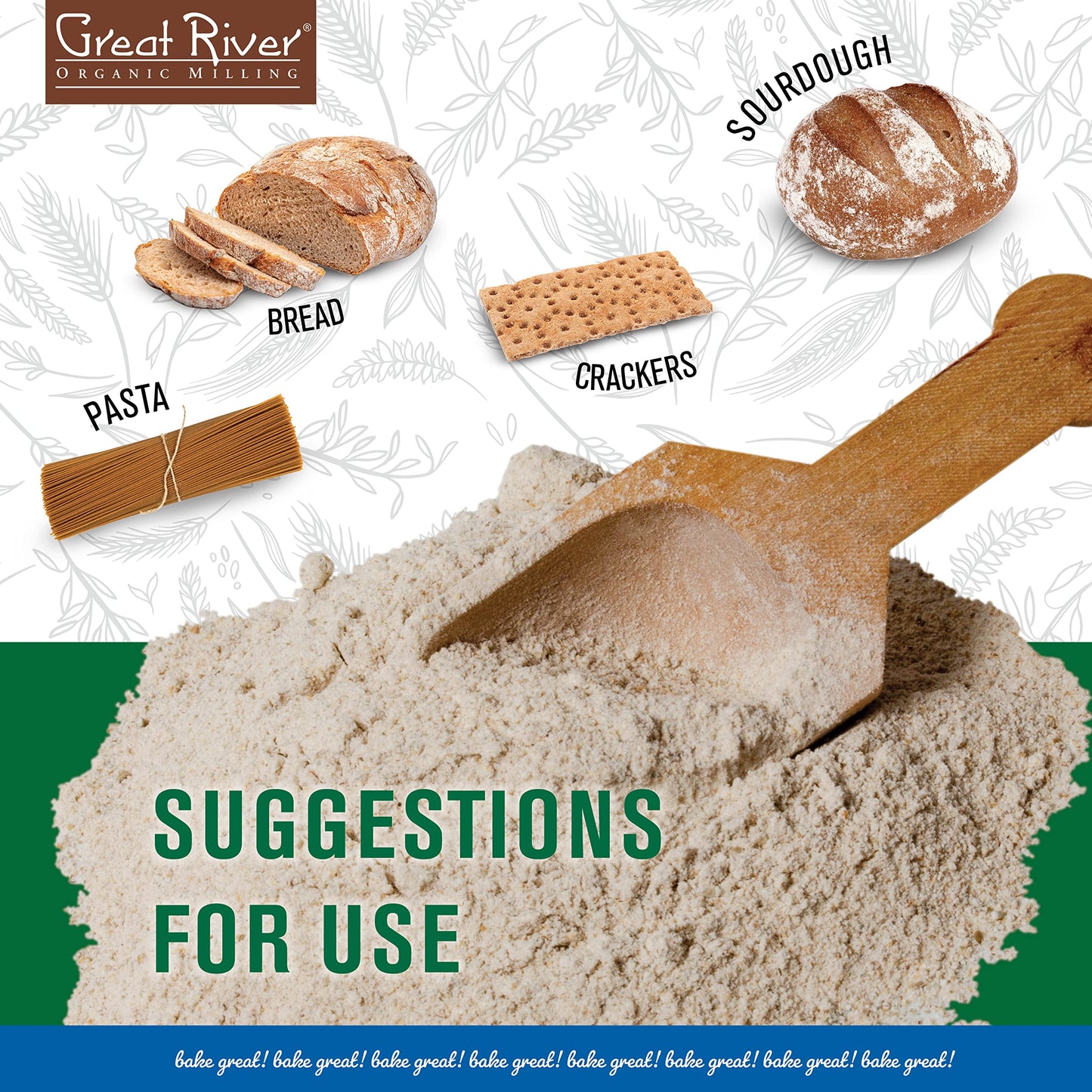 Great River Organic Milling Organic Dark Rye Flour | Whole Grain, Non-GMO, Kosher, Unbromated | Earthy Flavor for Rye Bread, Sou