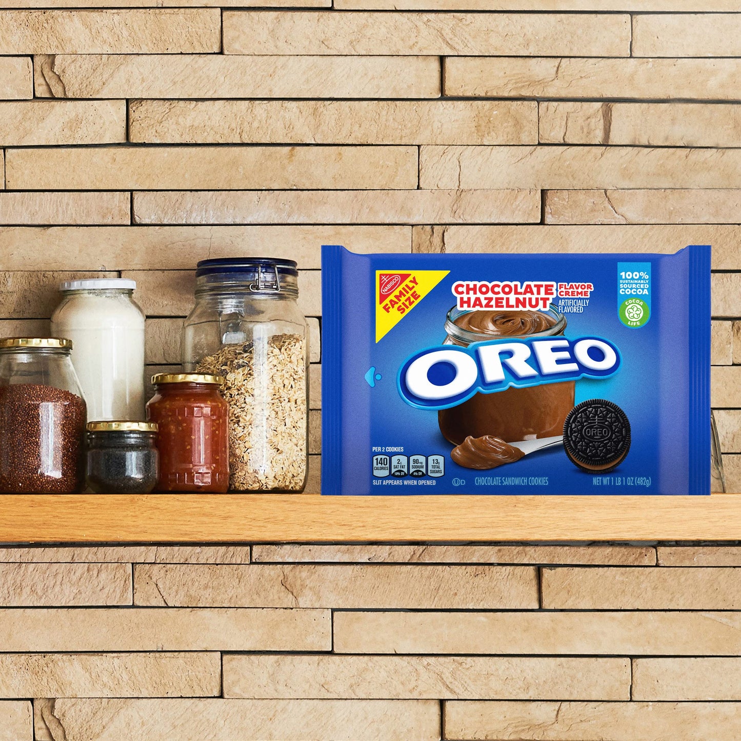 Oreo Chocolate Hazelnut Creme Chocolate Sandwich Cookies, Family Size, 17 oz
