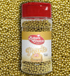 Bakers Choice Edible Pearls - Pearl Sprinkles - Metallic Gold Sugar Pearls - Dairy Free - Kosher - 3 Oz.