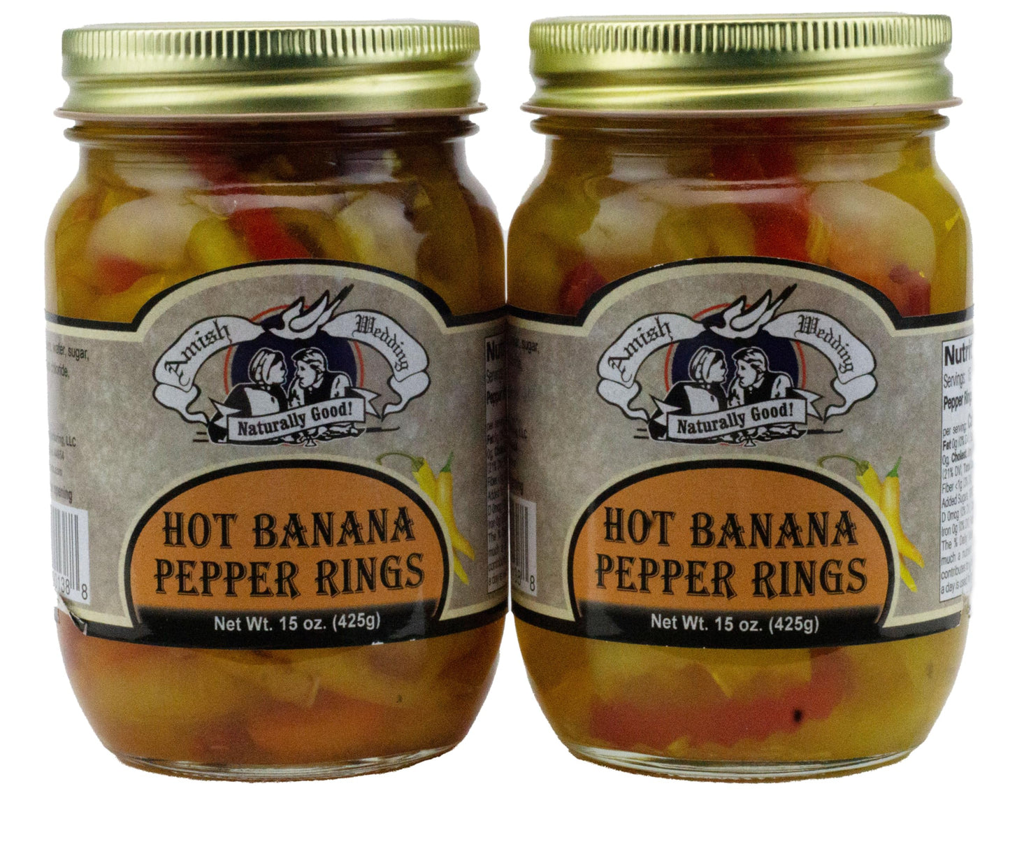 Amish Wedding Hot Banana Pepper Rings, 15 oz. Jars (2 Jars)