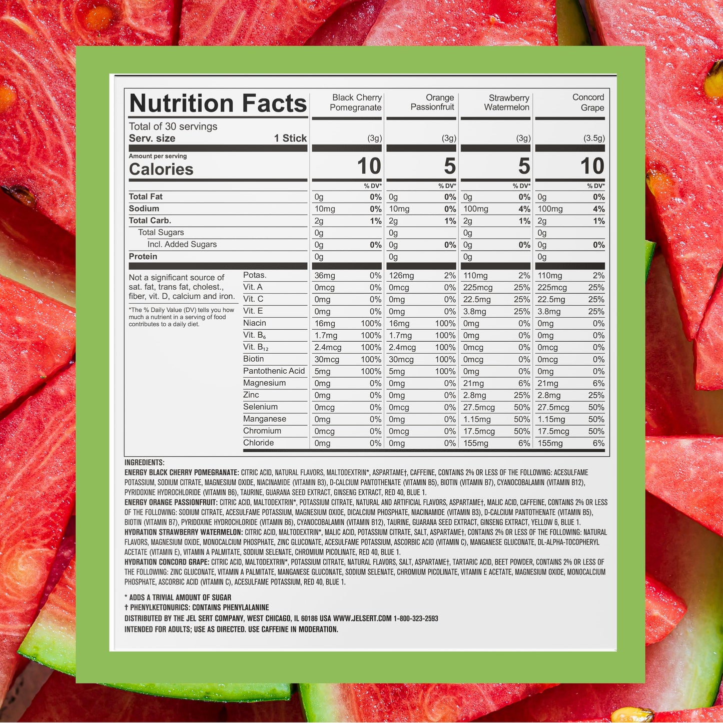 PURE KICK Energy & Hydrate Singles To Go Drink Mix Variety Pack - Black Cherry, Orange, Strawberry, Grape, 30 Count (0.11 oz each)