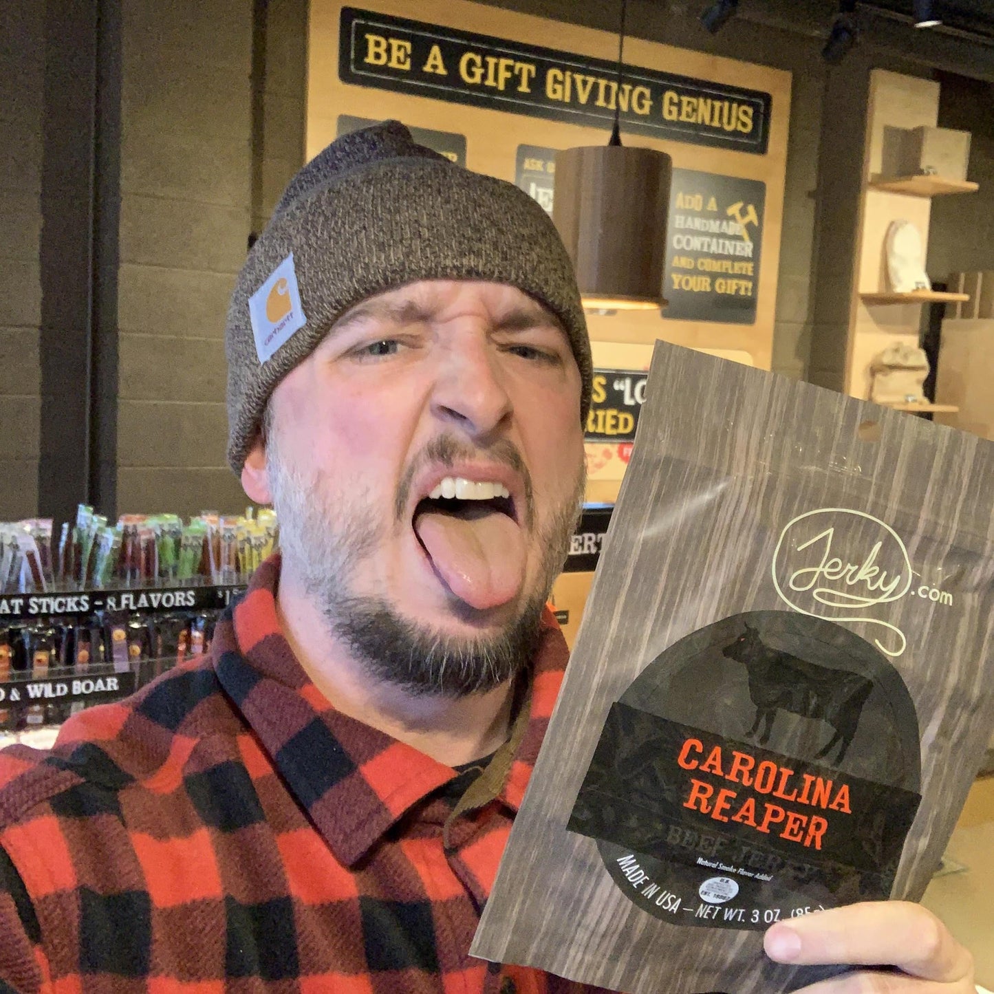 Jerky.Com'S Carolina Reaper Beef Jerky, Hottest Jerky In The World, 12G Of Protein, All-Natural Keto Diet Snack, No Added Preser