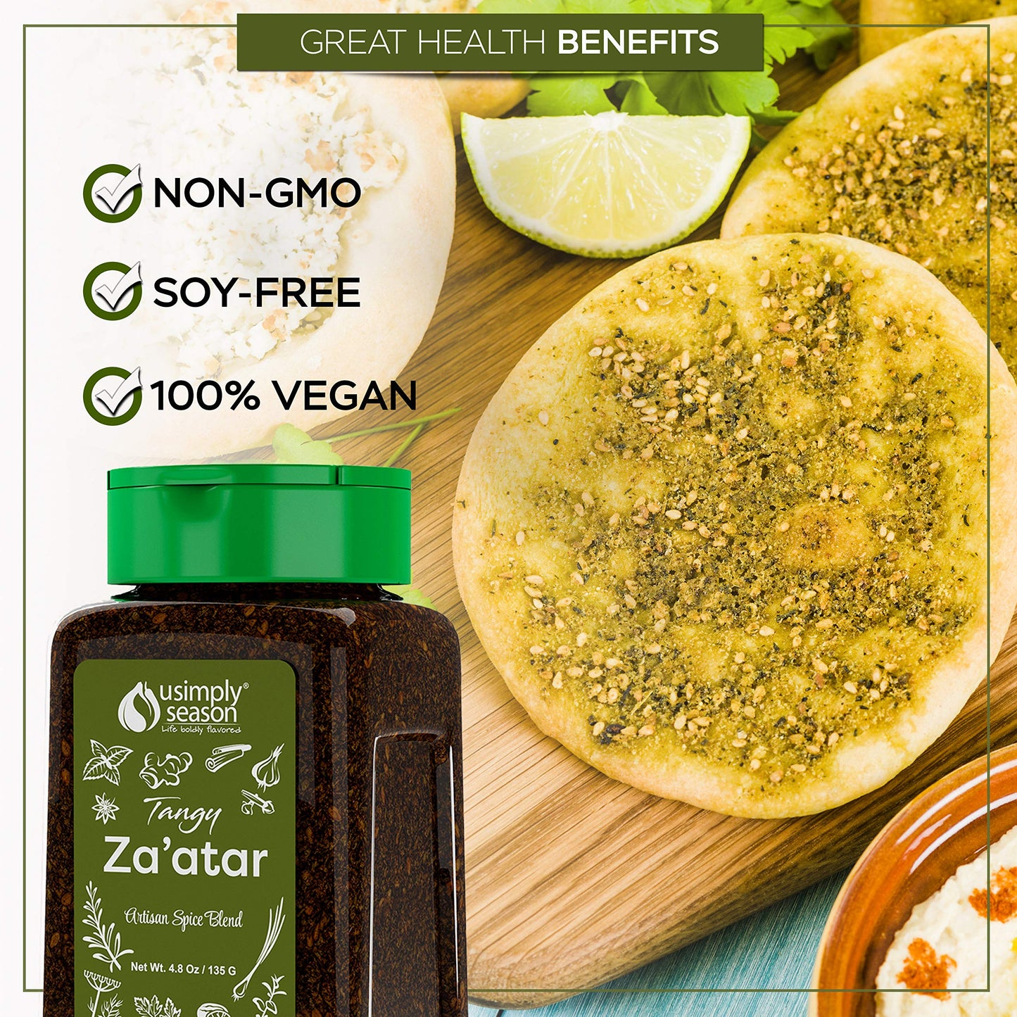 Usimplyseason Zaatar Spice (Tangy Seasoning, 4.8 Ounce)