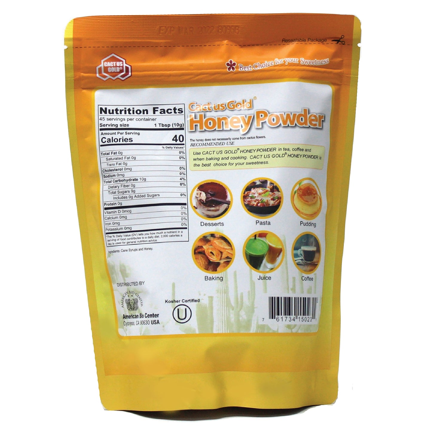 Cactus Gold Honey Powder, 16Oz Bag (12 Packs)
