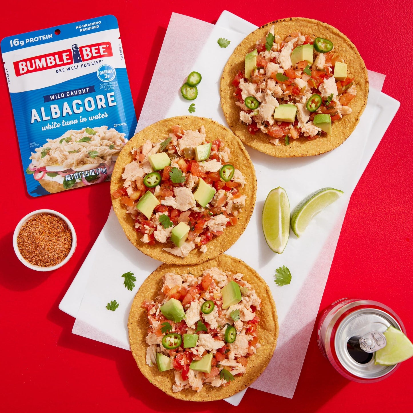 Bumble Bee Chunk White Albacore Tuna In Water, 2.5 Oz Pouch - Ready To Eat Wild Caught Tuna Packet - 16G Protein Per Serving, High In Omega-3S - Non-Gmo, Gluten Free, Kosher