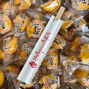 100 Individually Wrapped Fortune Cookies With Fun Fortunes, Lucky Numbers, Chinese Language, Bundle With 1 Set Habanerofire Chopsticks