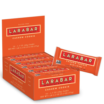 Larabar Gluten Free Bar, Cashew Cookie, 1.7 Oz Bars (16 Count), Whole Food Gluten Free Bars, Dairy Free Snacks