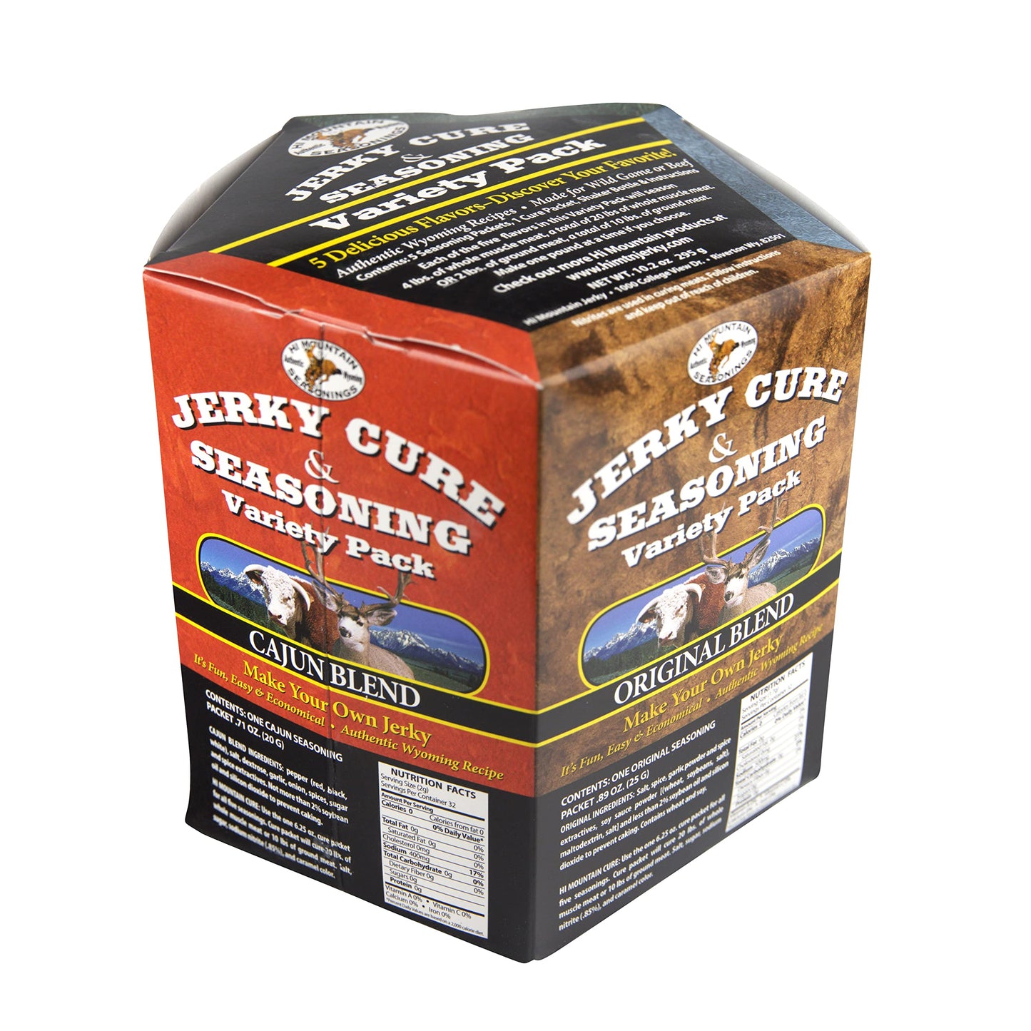Hi Mountain Jerky Seasoning and Cure Kit | VARIETY PACK #1 | Flavors: Original, Mesquite, Hickory, Cracked Pepper N Garlic, & Ca