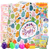 Easter Snack Egg Shape Box (38 Count) Filled with Candy, Marshmallow Gummies, Treats and Plush Easter Bunny, Great Package for F