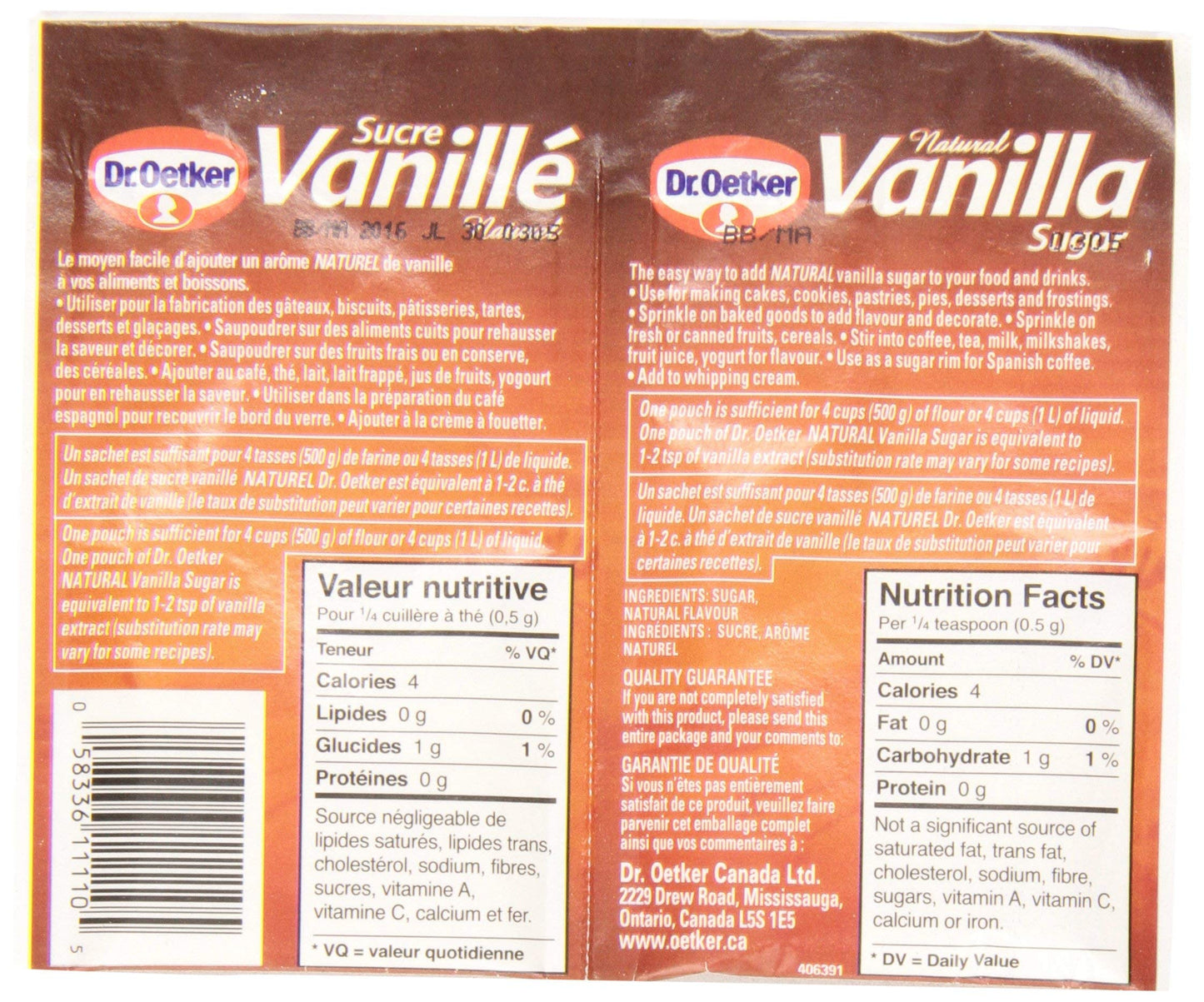 Dr. Oetker Vanilla Sugar - Natural - 6 8 G
