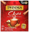 Twinings Chai Black Tea Individually Wrapped Bags, Sweet, Savoury Spices, Caffeinated, Enjoy Hot or Iced - 50 Count