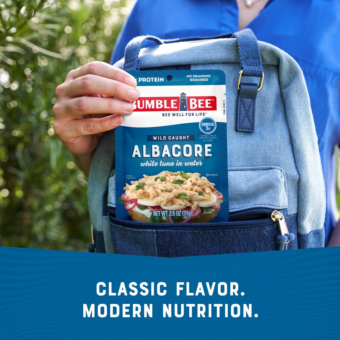 Bumble Bee Chunk White Albacore Tuna Pouch - 43 oz, Wild Caught, 22g Protein, Non-GMO, Gluten Free, Kosher