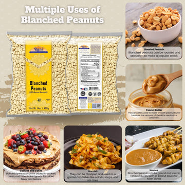 Rani Peanuts Skinless (Blanched, Uncooked) 14Oz (400G) ~ All Natural | Vegan | Gluten Friendly | Kosher | Fresh Product Of Usa ~ Spanish Grade Groundnuts