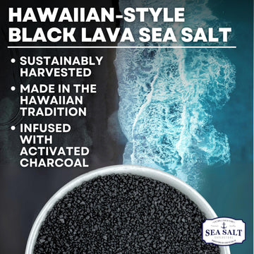 Hawaiian-Style Black Lava Sea Salt for Cooking & Finishing Black Sea Salt with Activated Charcoal 5 oz Bag