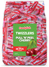 Twizlers Pull n Peel Cherry Bulk Pack 1 lb (Approx. 35 Pieces) - Fun and Delicious Cherry Flavored Licorice Candy