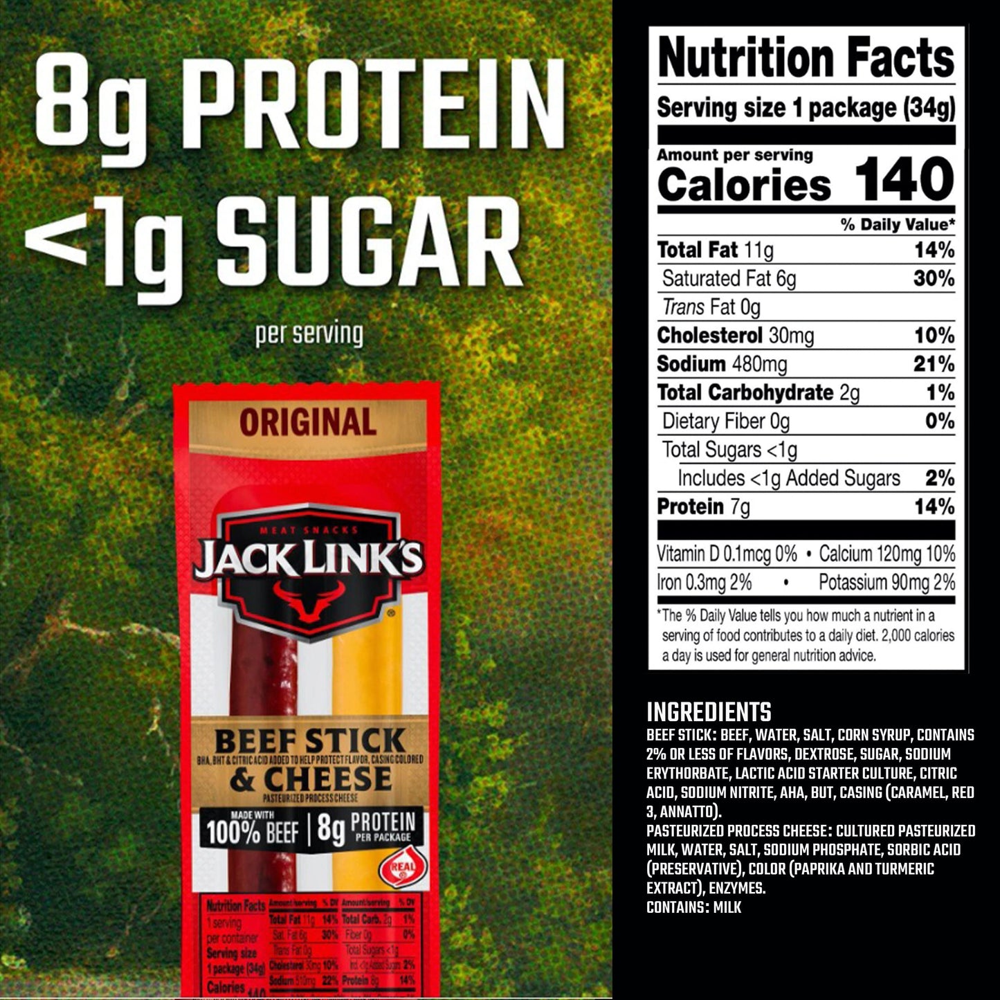 Jack Link'S Original Beef & Cheese Combo Bulk Pack - 100% Beef Stick And Cheese Stick Made With Real Wisconsin Cheese - 8G Prote