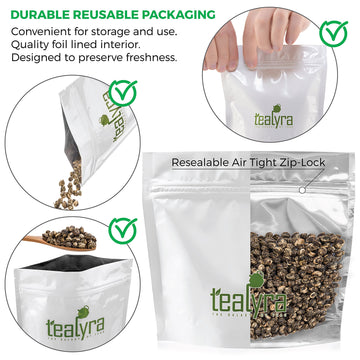 Tealyra - Imperial Jasmine Dragon Pearls - 16-Ounce - Green Tea Loose Leaf - Premium Jasmine Green Tea With Pleasant Aroma - Org