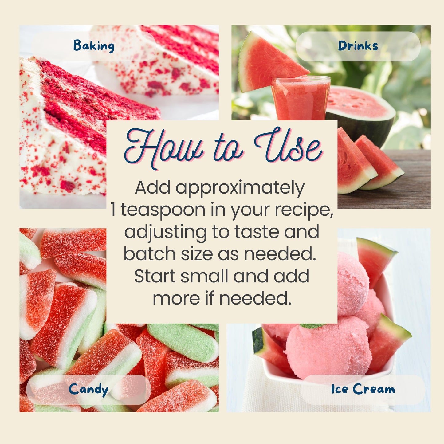 Natural Watermelon Extract - 2 Oz - Water-Soluble - By Harvest Moon Delights - Watermelon Flavoring For Baking, Ice Cream, Drink