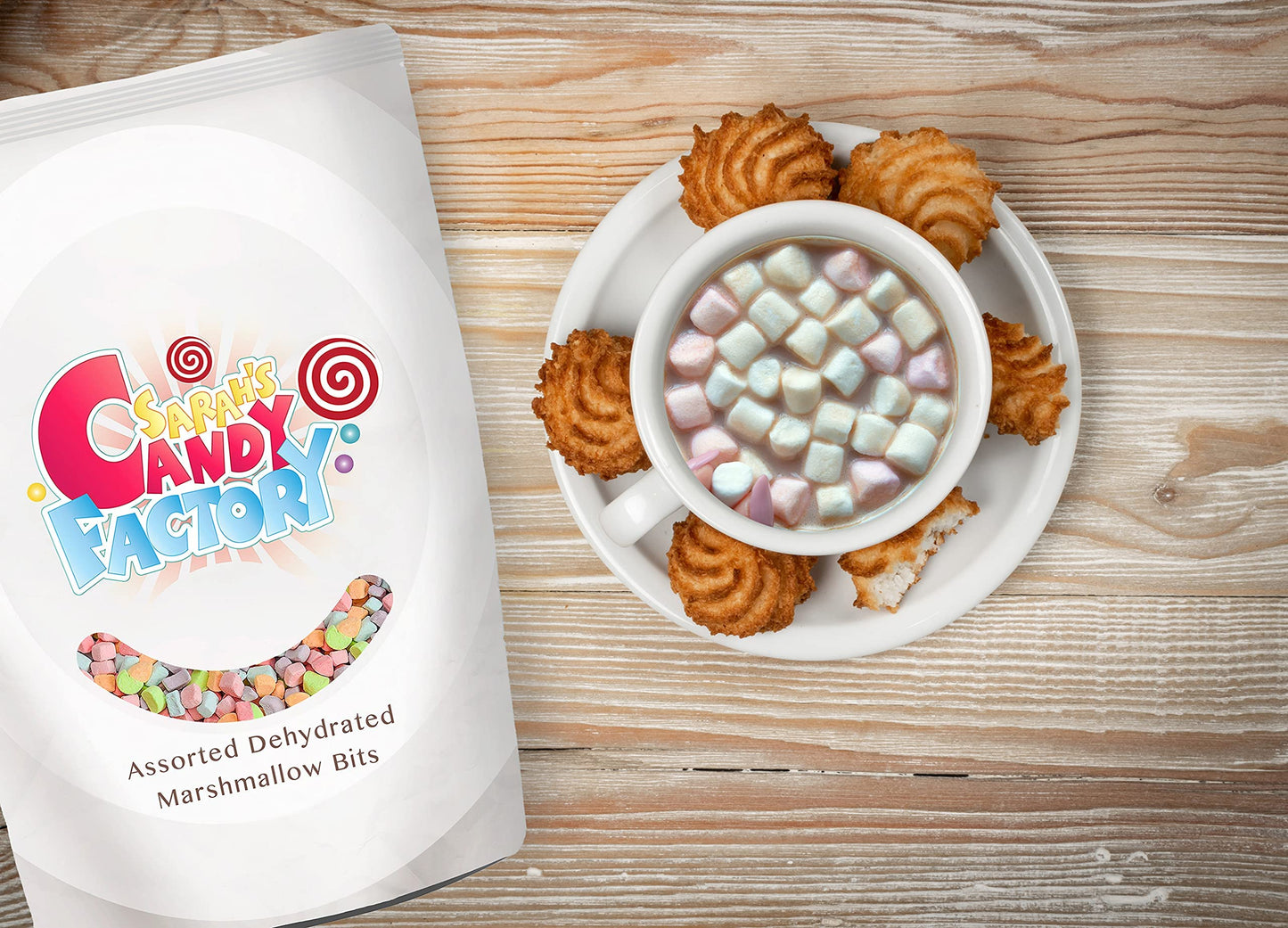 Sarahs Candy Factory Assorted Dehydrated Marshmallow Bits In Resealable Bag, 2Lb