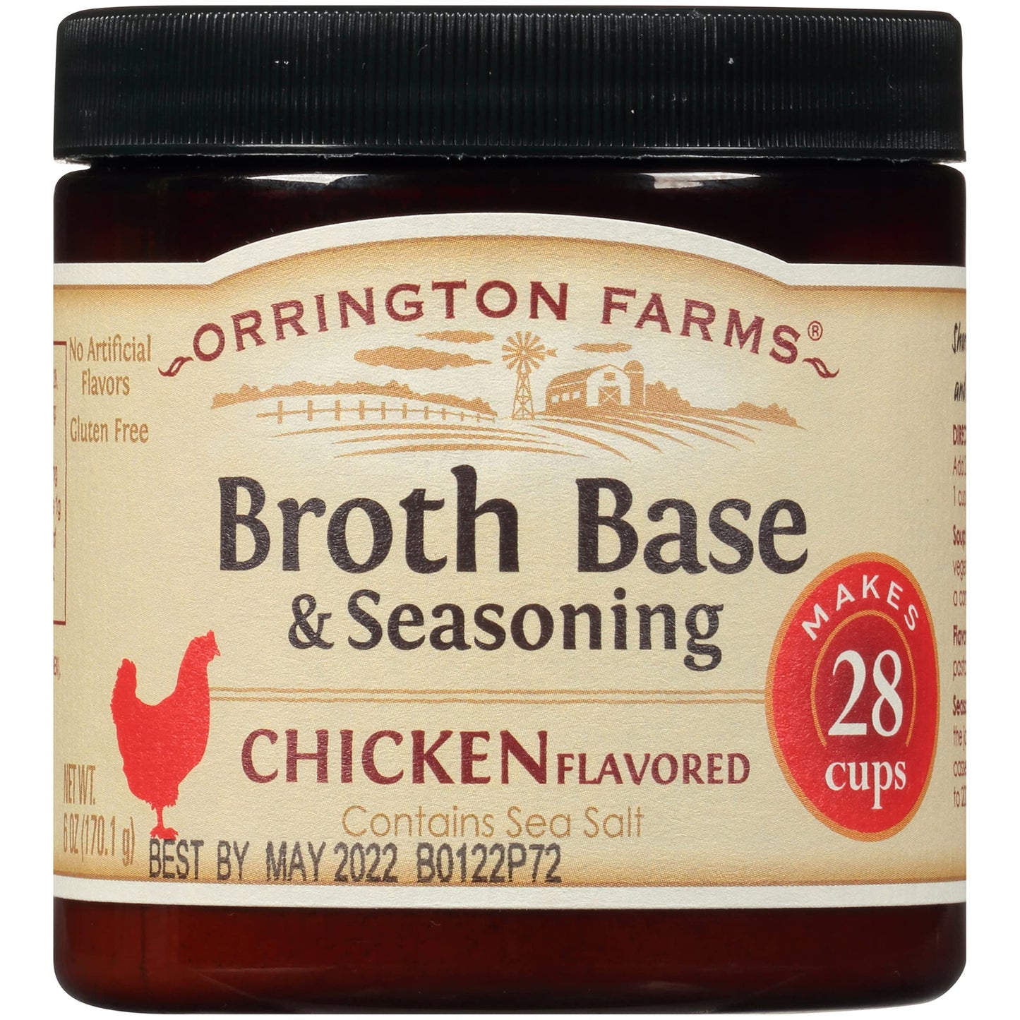 ORRINGTON FARMS Chicken Flavored Granular Base, 6-Ounce (Pack of 6), Cream